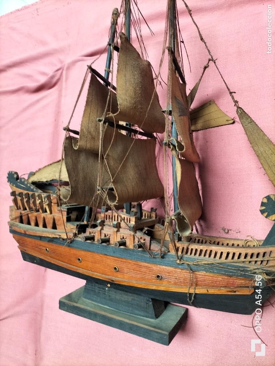 Maquetas: Barco de madera antiguo hecho a mano - Foto 10