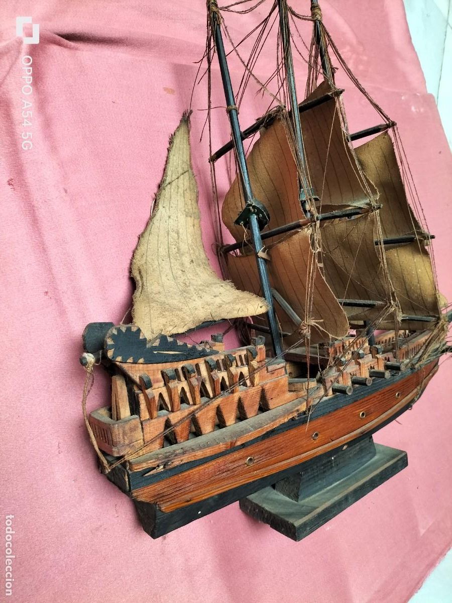Maquetas: Barco de madera antiguo hecho a mano - Foto 11