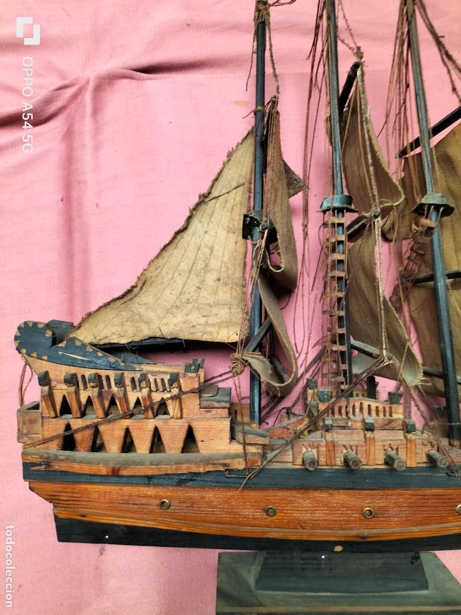 Maquetas: Barco de madera antiguo hecho a mano - Foto 12