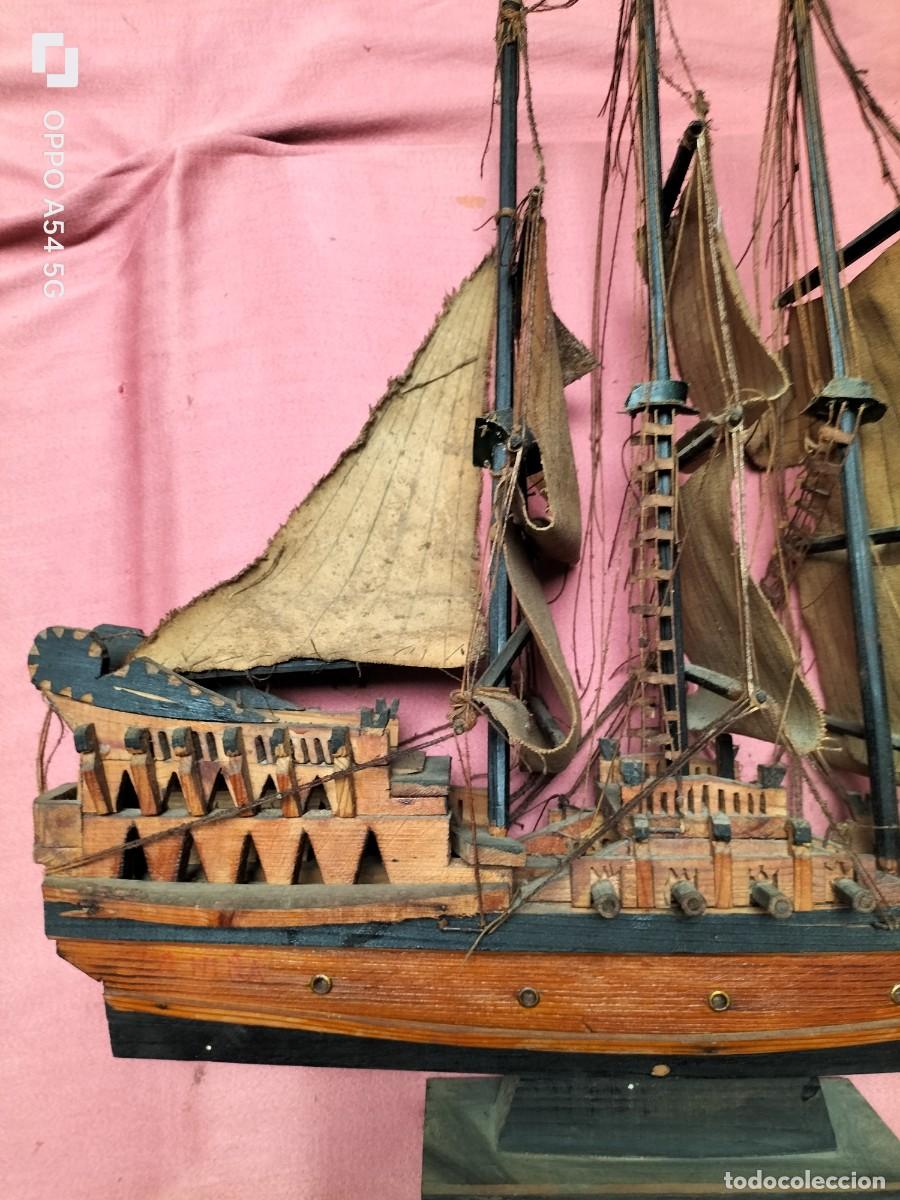 Maquetas: Barco de madera antiguo hecho a mano - Foto 13