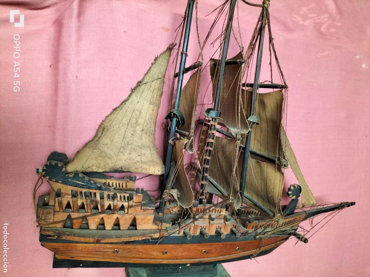 Maquetas: Barco de madera antiguo hecho a mano - Foto 16