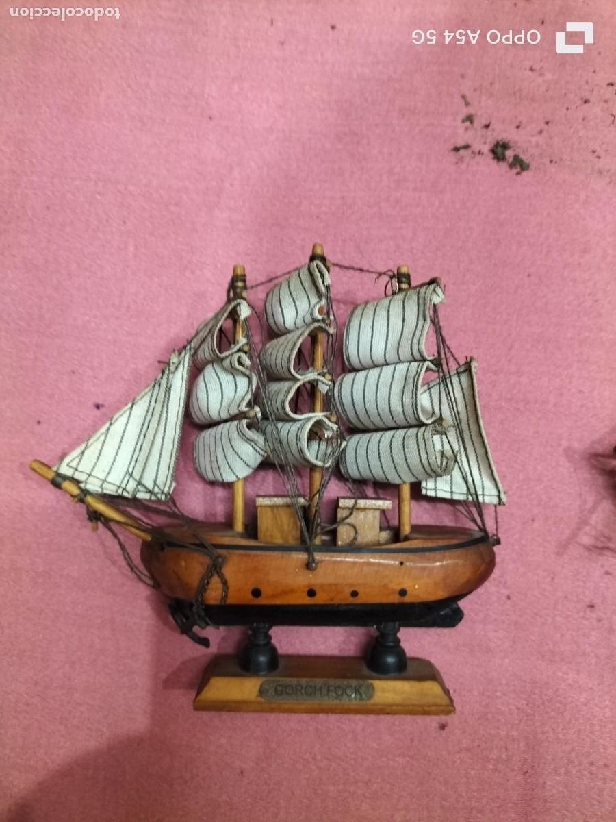 Maquetas: Pareja de barcos de madera hechos a mano - Foto 3