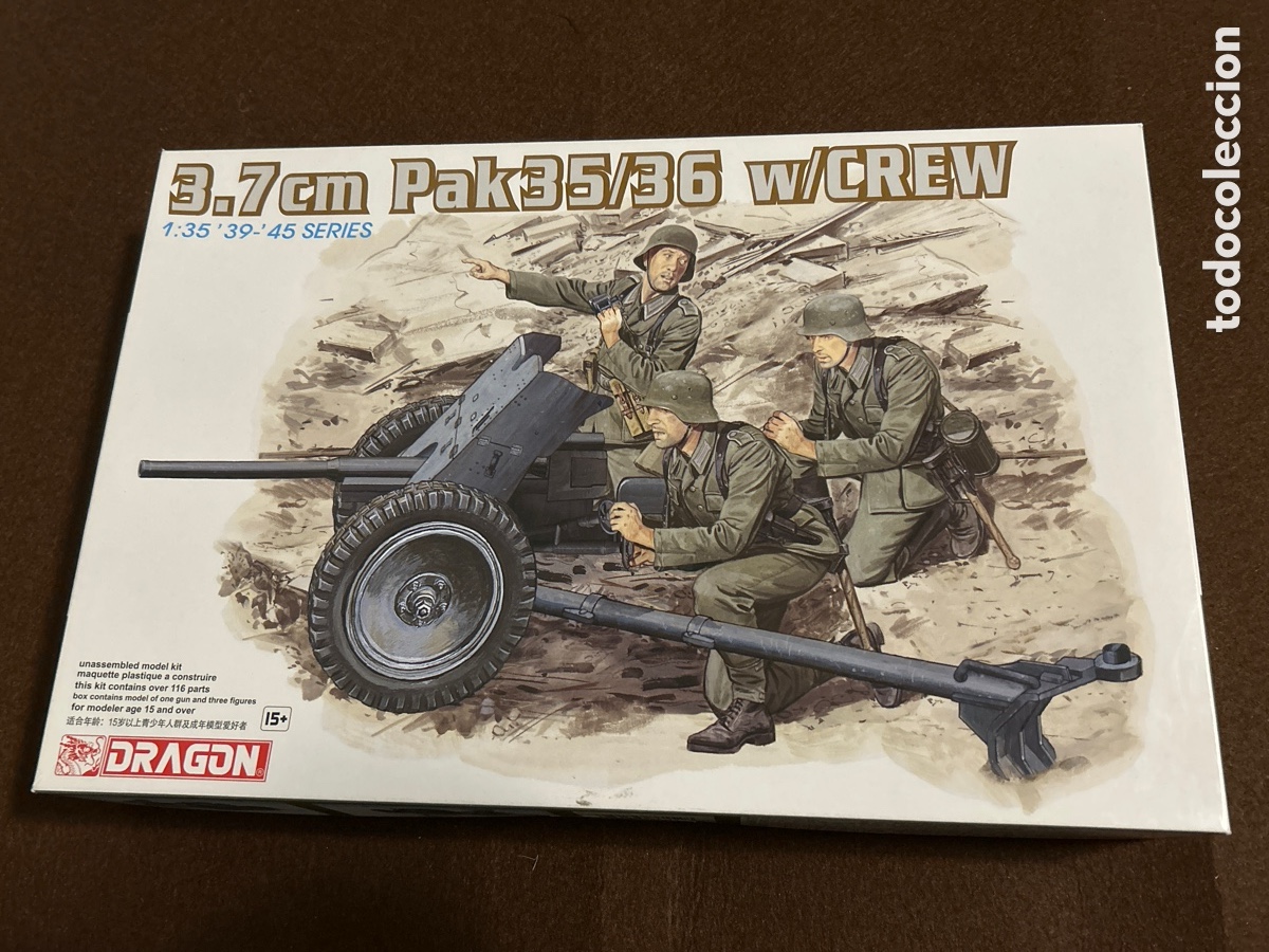 Maquetas: Dragon, 3.7cm pak35/36 W/crew - Foto 1