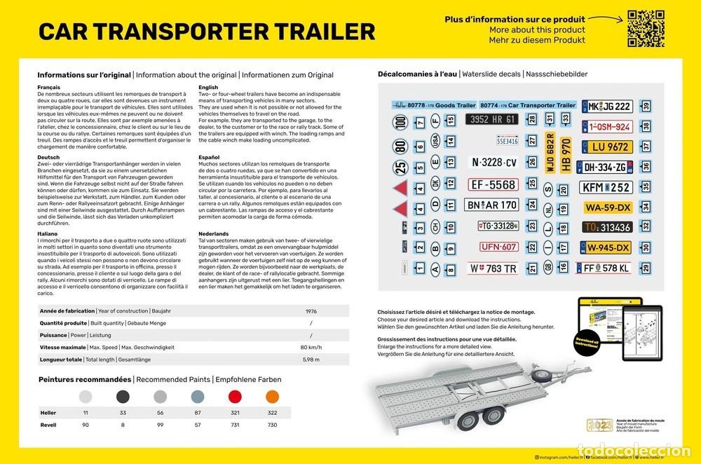 Maquetas: HELLER - Car Transporter Trailer 1/24 80774 - Foto 2