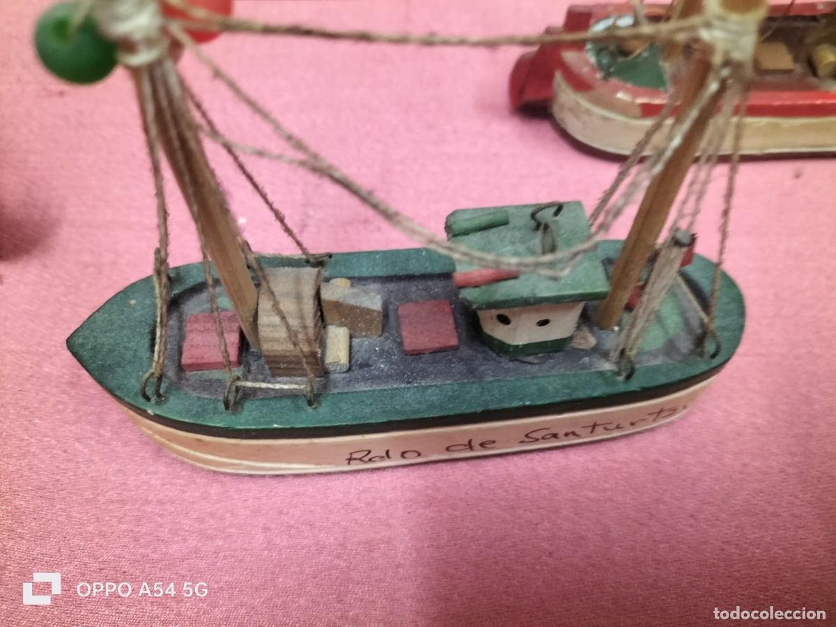 Maquetas: 4 barcos peque&ntilde;os de madera hecho a mano - Foto 4