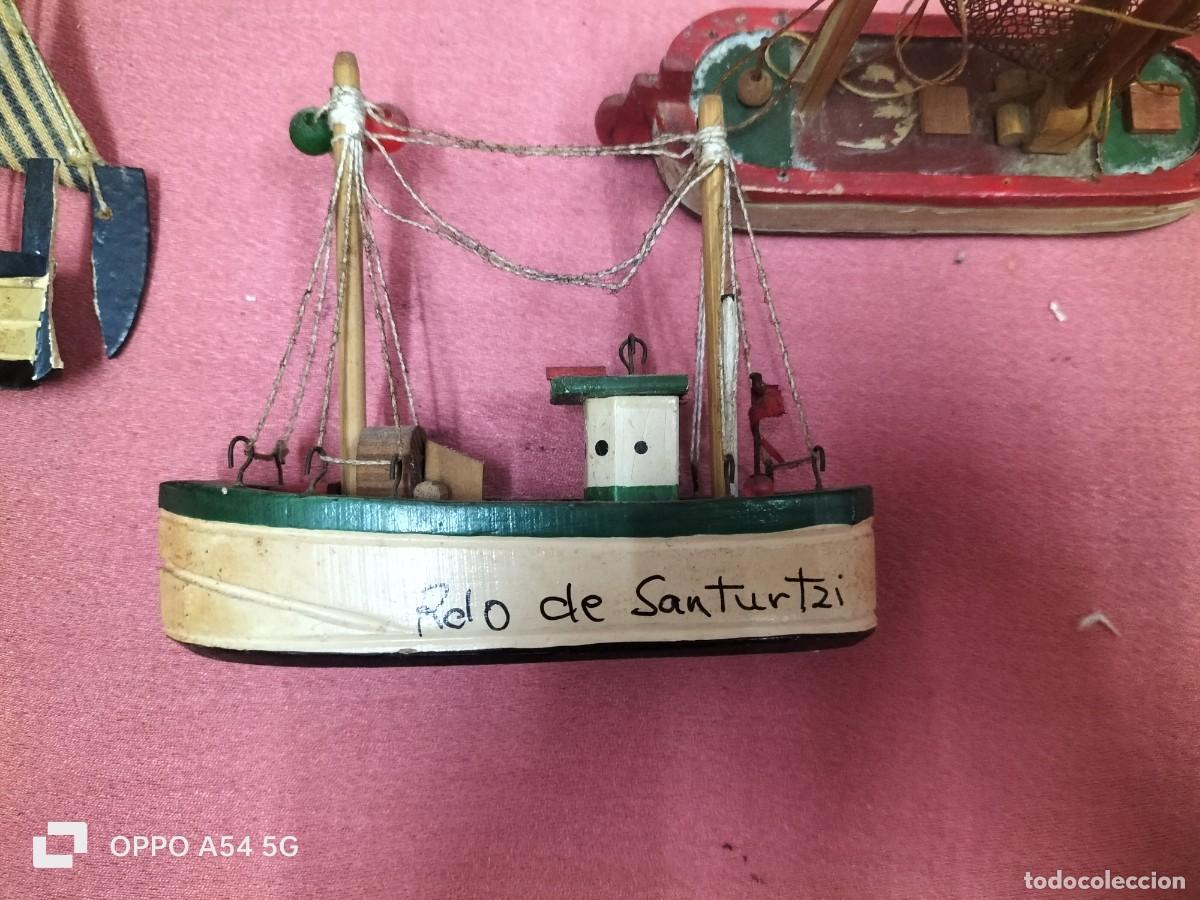 Maquetas: 4 barcos peque&ntilde;os de madera hecho a mano - Foto 5