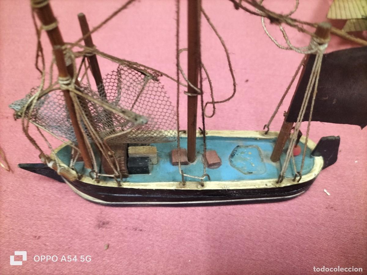 Maquetas: 4 barcos peque&ntilde;os de madera hecho a mano - Foto 3