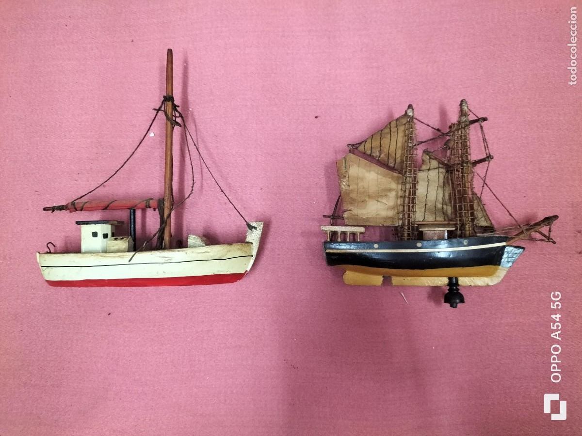 Maquetas: 2 barcos de madera hecho a mano - Foto 1