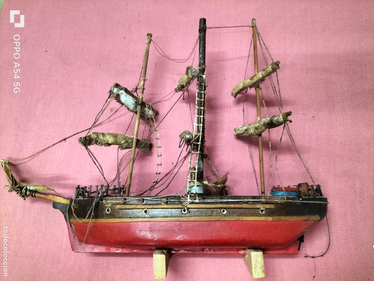 Maquetas: Barco de vela de madera hecho a mano - Foto 1