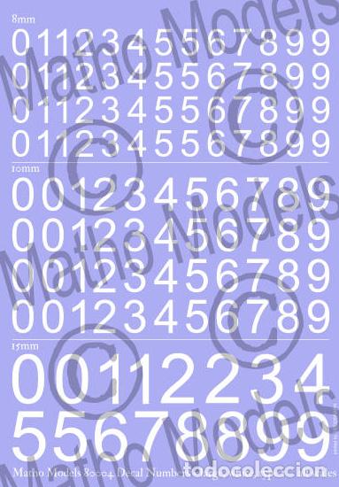 Maquetas: MATHO MODELS - Decal Numbers - large, white, type 1 1/35 80004 - Foto 3