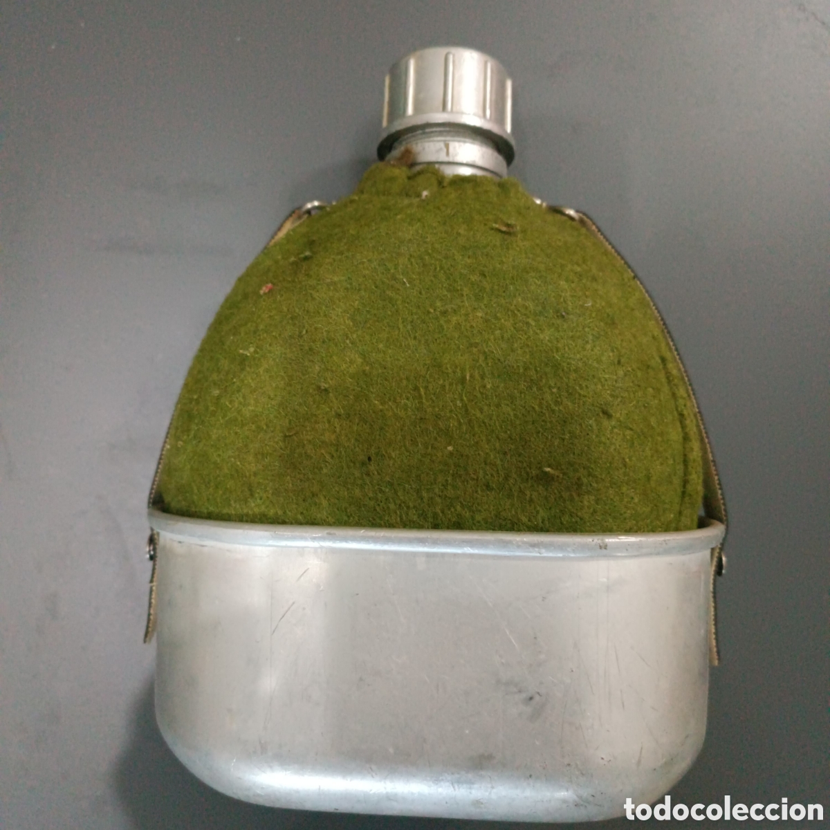 Maquetas: CANTIMPLORA DE CAMPA&Ntilde;A CON CACILLO. MARCA LAKEN. 1 LITRO APROX. ALUMINIO. - Foto 2
