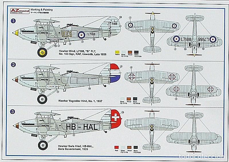 Maquetas: AZ MODEL - Hawker Hind Mk.I &rdquo;Ala Plateada&rdquo; 1/72 7253 - Foto 4