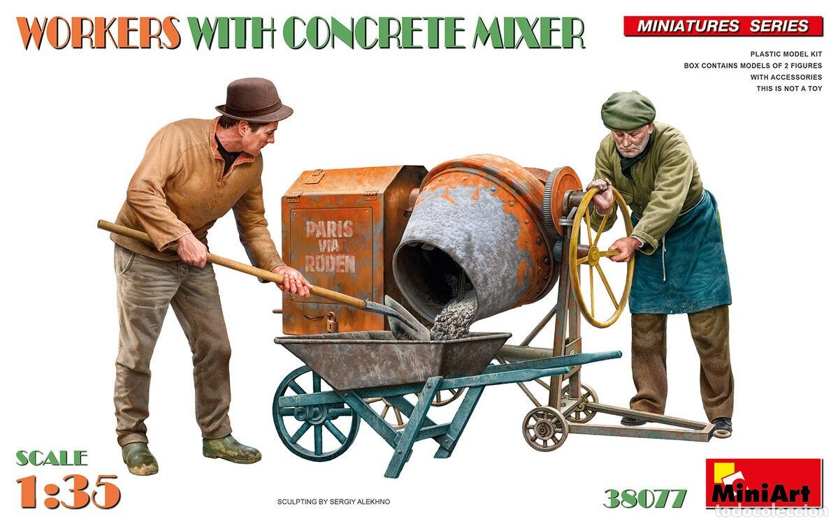 Maquetas: MINIART - Workers with Concrete Mixer 1/35 38077 - Foto 1