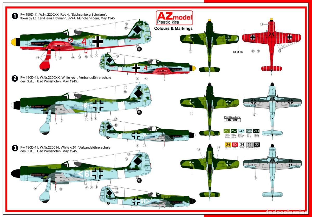 Maquetas: AZ MODEL - Fw-190D-11 1/72 7482 - Foto 2