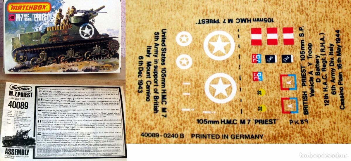 Maquetas: MATCHBOX M-7 PRIEST, COMPLETO CON SU CAJA E INSTRUCCIONE - Foto 1