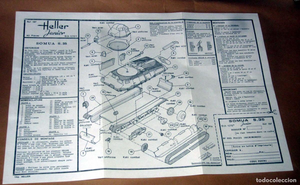 Maquetas: HELLER SOMUA S 35, COMPLETO CON SU CAJA E INSTRUCCIONES - Foto 4