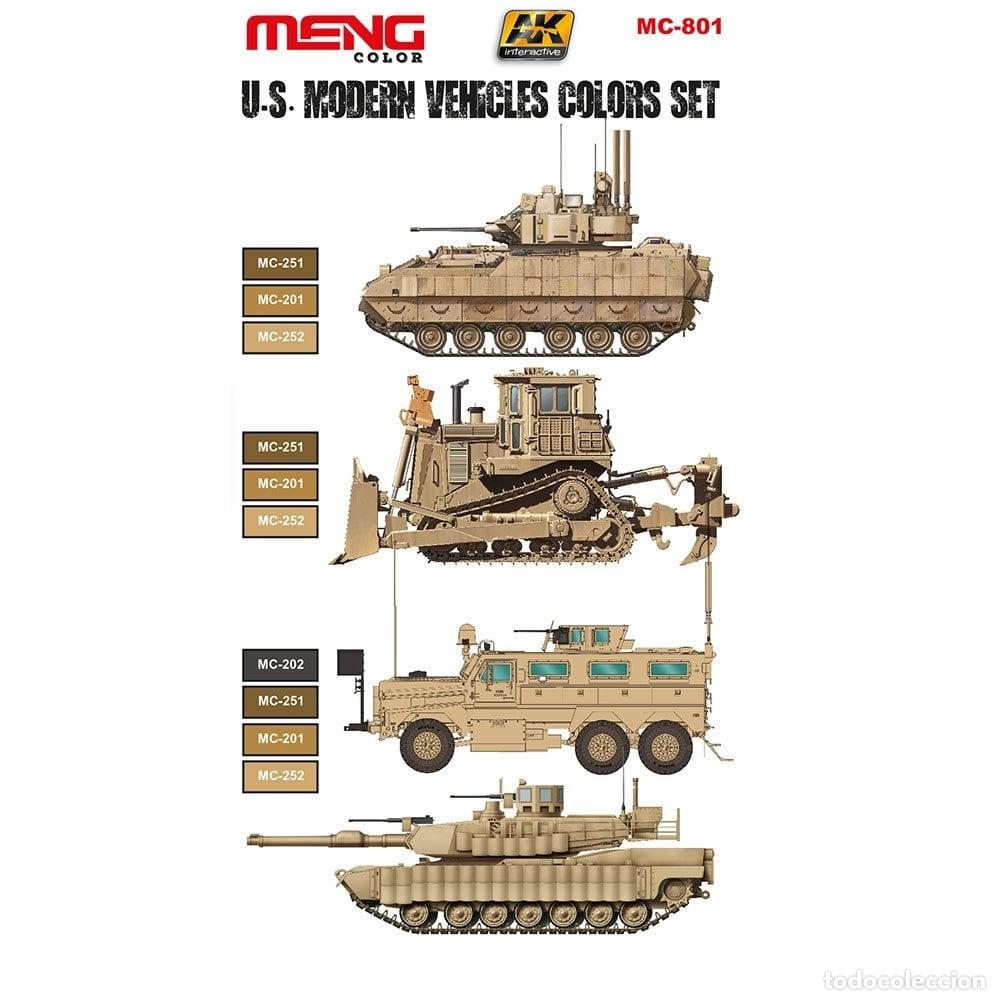 Maquetas: U.S. MODERN VEHICLES COLORS SET MENG MC801 - Foto 2