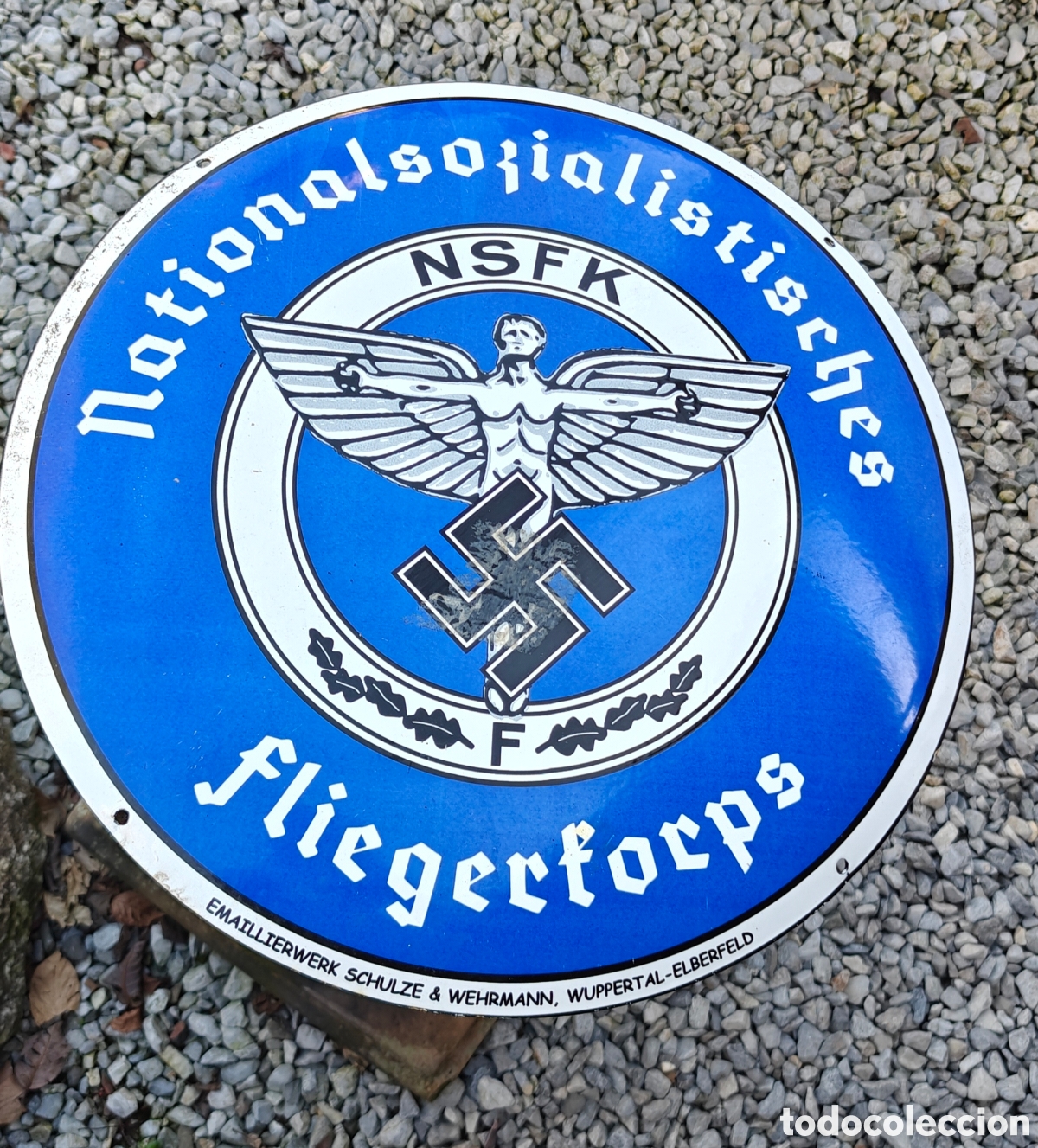 Maquetas: German ww2 nsfk enamel sign 41 cm - Foto 1