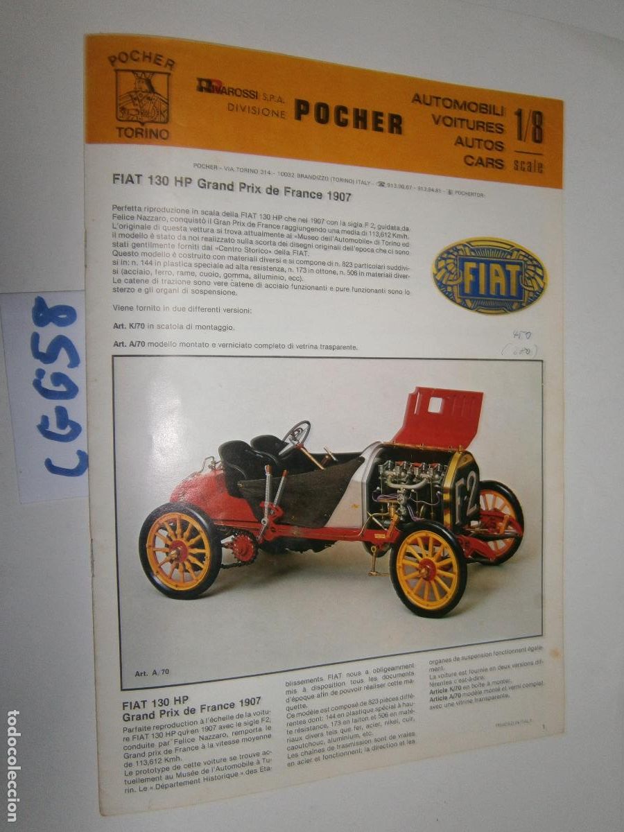 Maquetas: ANTIGUA REVISTA MARCA POCHER MODELOS MAQUETAS ESC. 1/8