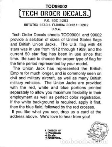 Maquetas: Calcas Tech Order 1:72-48 Union Jacks #TOD99002 - Foto 2