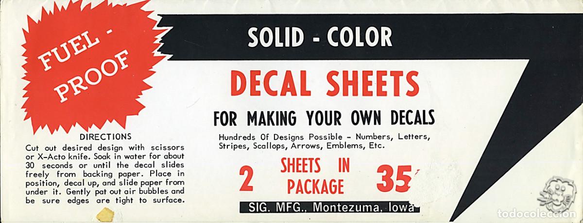 Maquetas: Calcas Solid Color Fuel-Proof Decal Sheet + spares - Foto 1