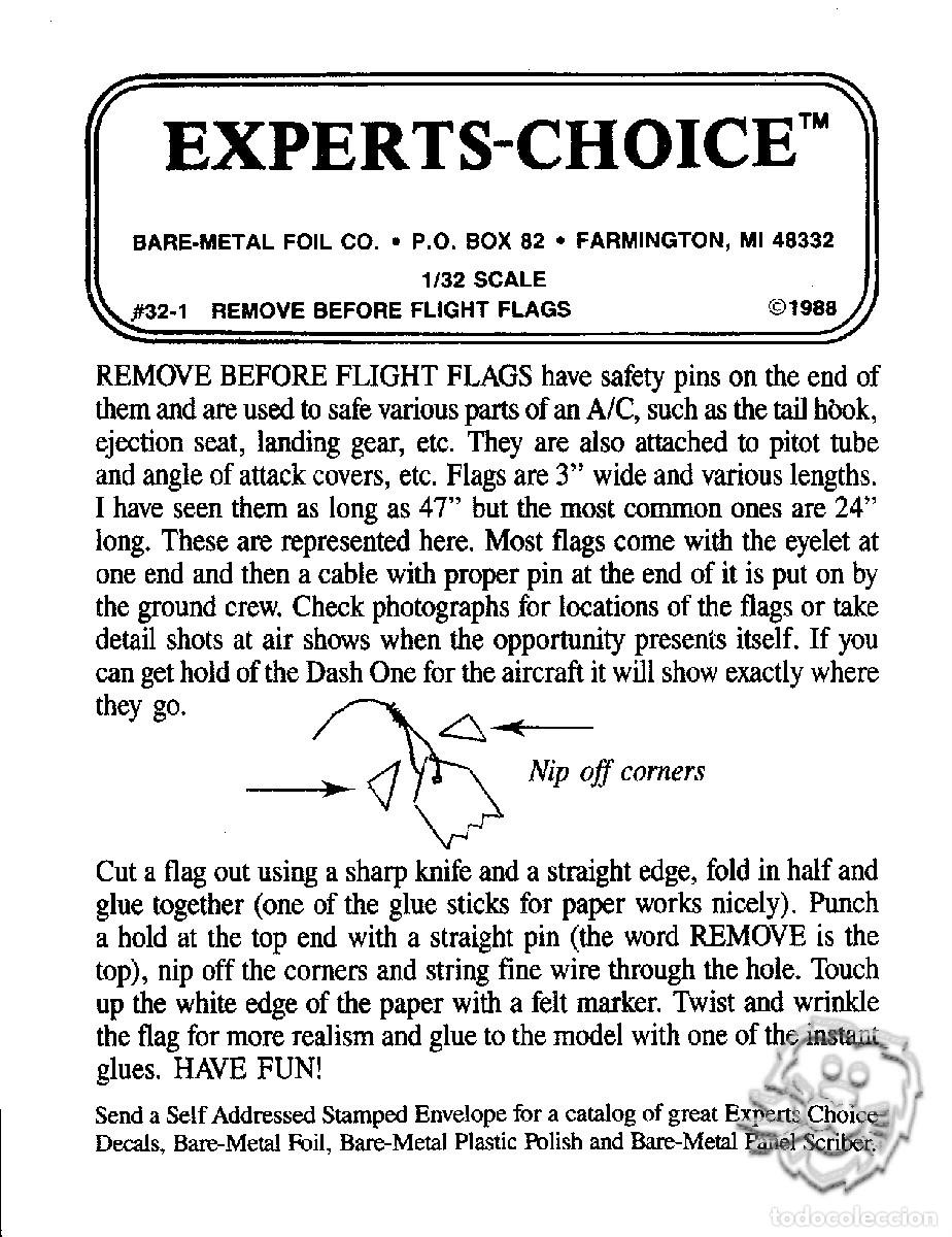 Maquetas: Experts Choice 1:32 REMOVE BEFORE FLIGHT tags #32-1 - Foto 2