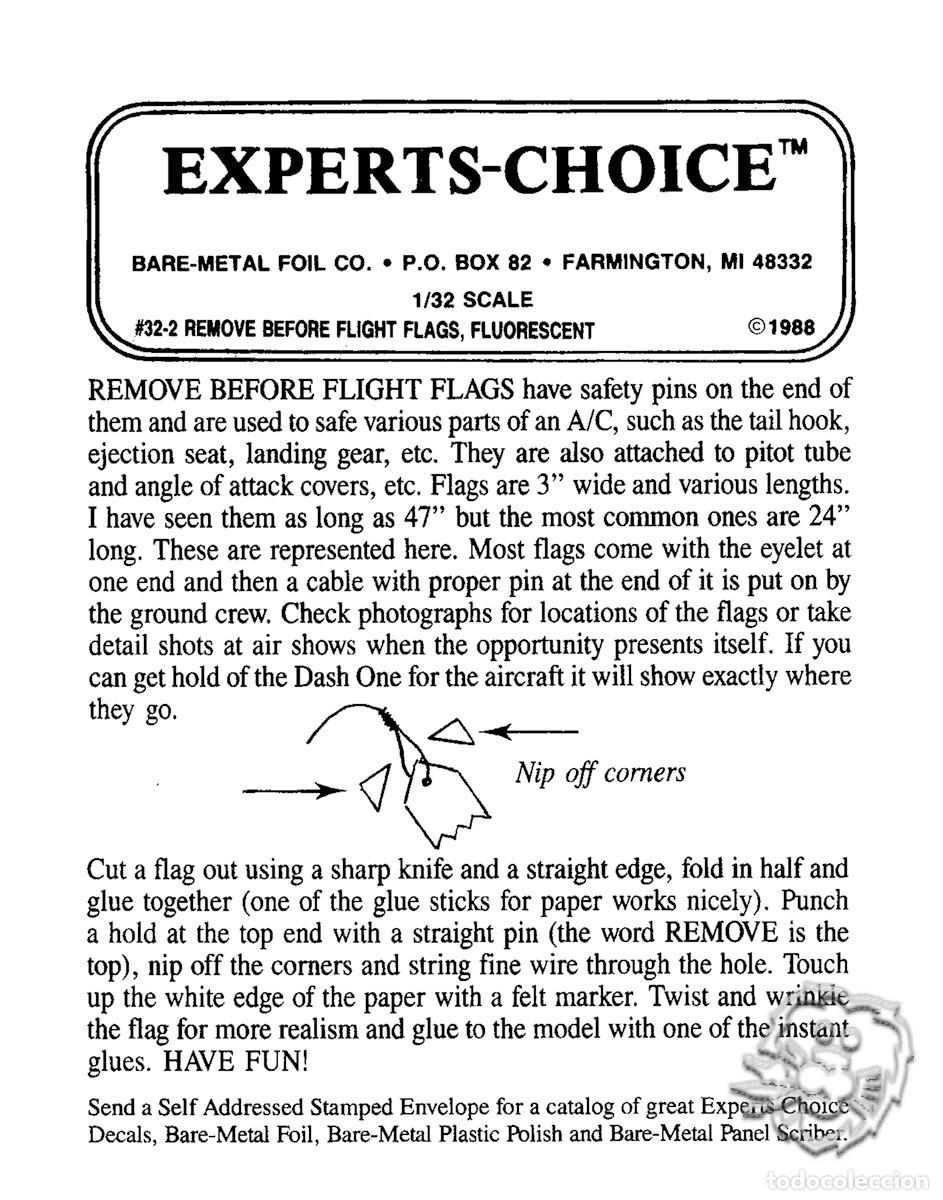 Maquetas: Experts Choice 1:32 REMOVE BEFORE FLIGHT tags (fluorescente) #32-2 - Foto 2