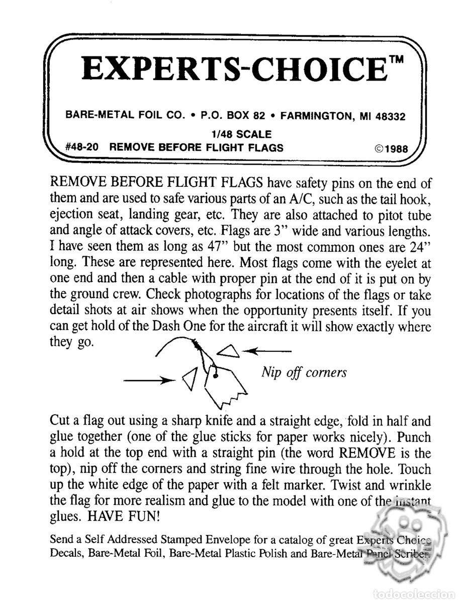 Maquetas: Experts Choice 1:48 REMOVE BEFORE FLIGHT tags #48-20 - Foto 2