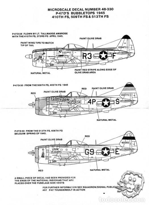 Maquetas: Calcas MicroScale 1:48 Republic P-47D Thunderboldt #48-330 - Foto 2