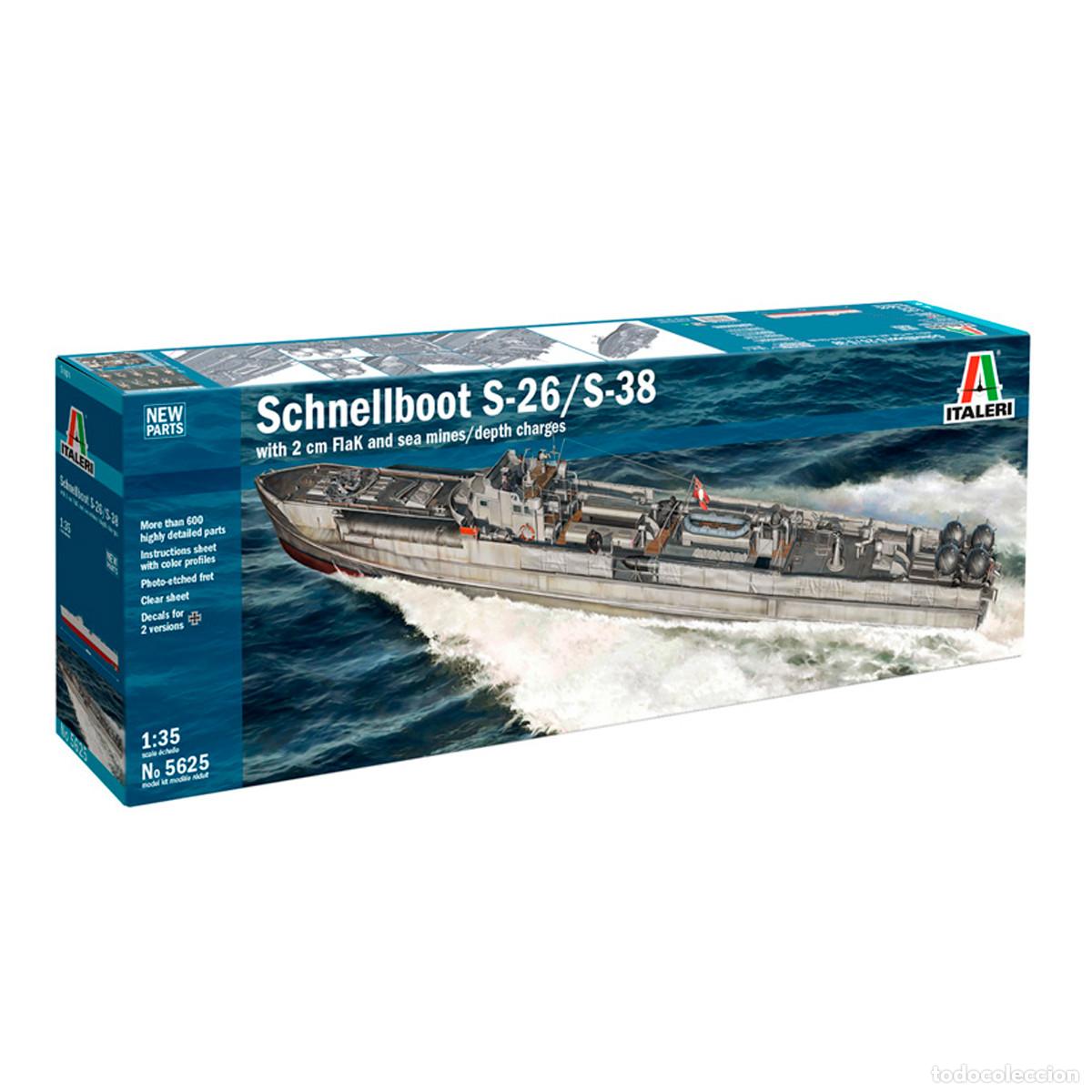 Maquettes: Maqueta Italeri Barco Schnellboot S-26/S-38. Escala 1:35. 1 metro de eslora.