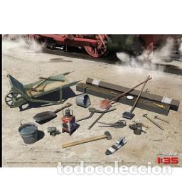 Maquetas: Maqueta Miniart Accesorios Rail Tools + Equipment 1/35 - Foto 1