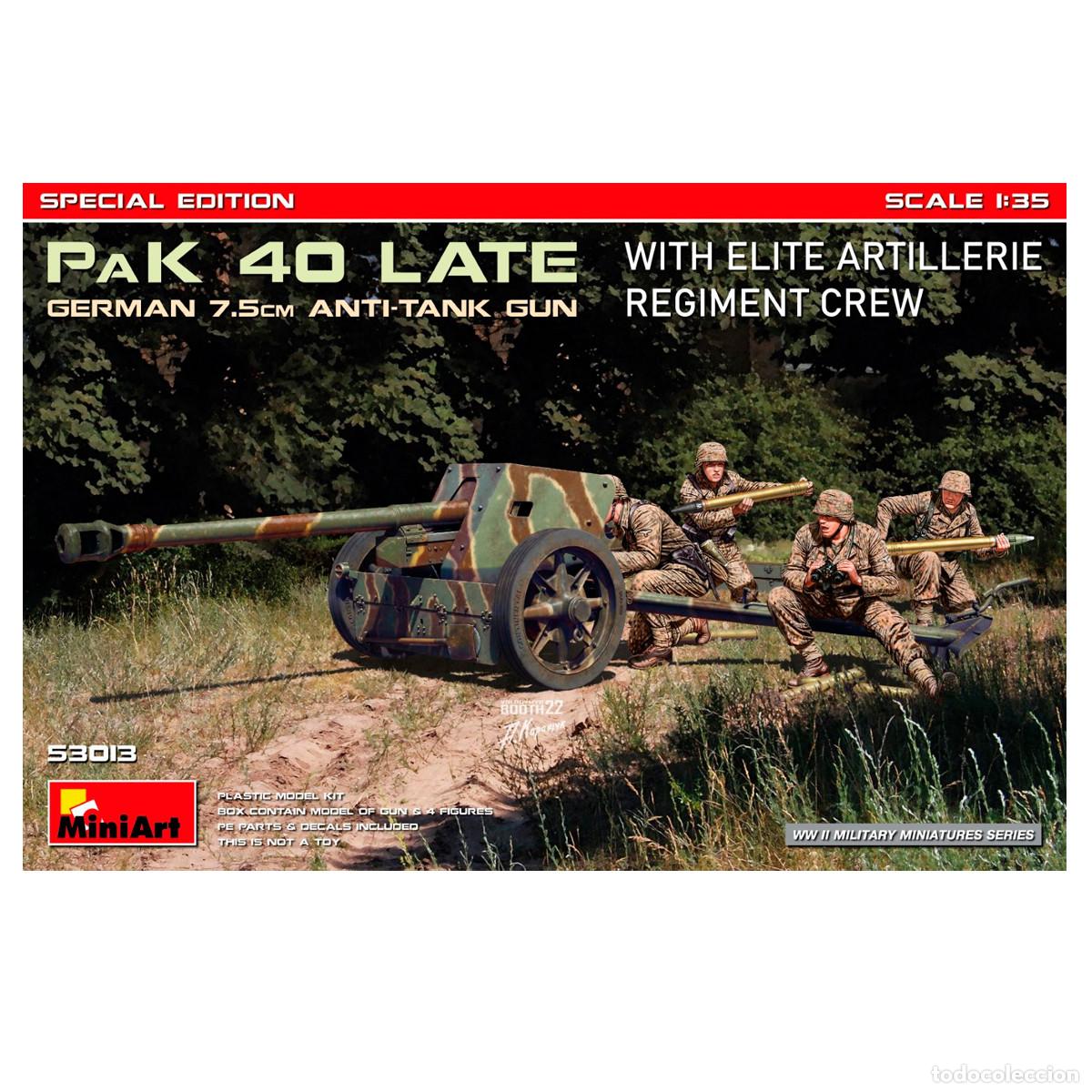 Maquetas: Maqueta Miniart Figuras German 7.5cm PaK 40 Late Elite Artilleria Regiment Sp.Ed. Escala 1/35
