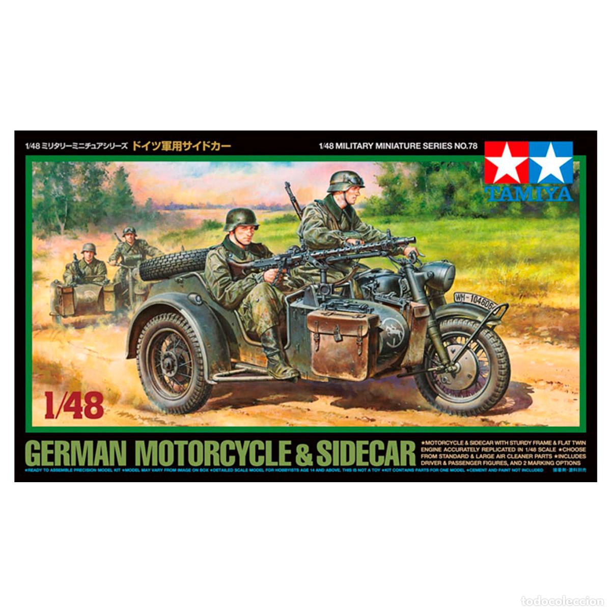 Maquetas: Maqueta Tamiya 1/48 German Motorcycle & Sidecar - Foto 1