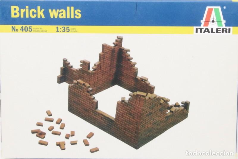 Maquetas: Maqueta accesorios muro de ladrillos, ref. 405, 1/35, Italeri