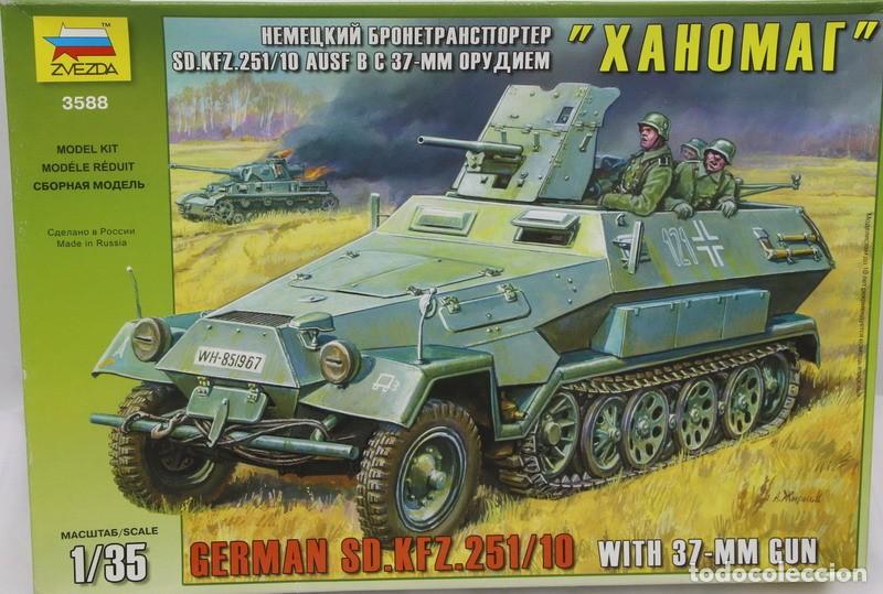 Maquetas: Maqueta semioruga Sdkfz 251/10 & PaK 35/36 &ndash; 37 mm, ref. 3588, Zvezda