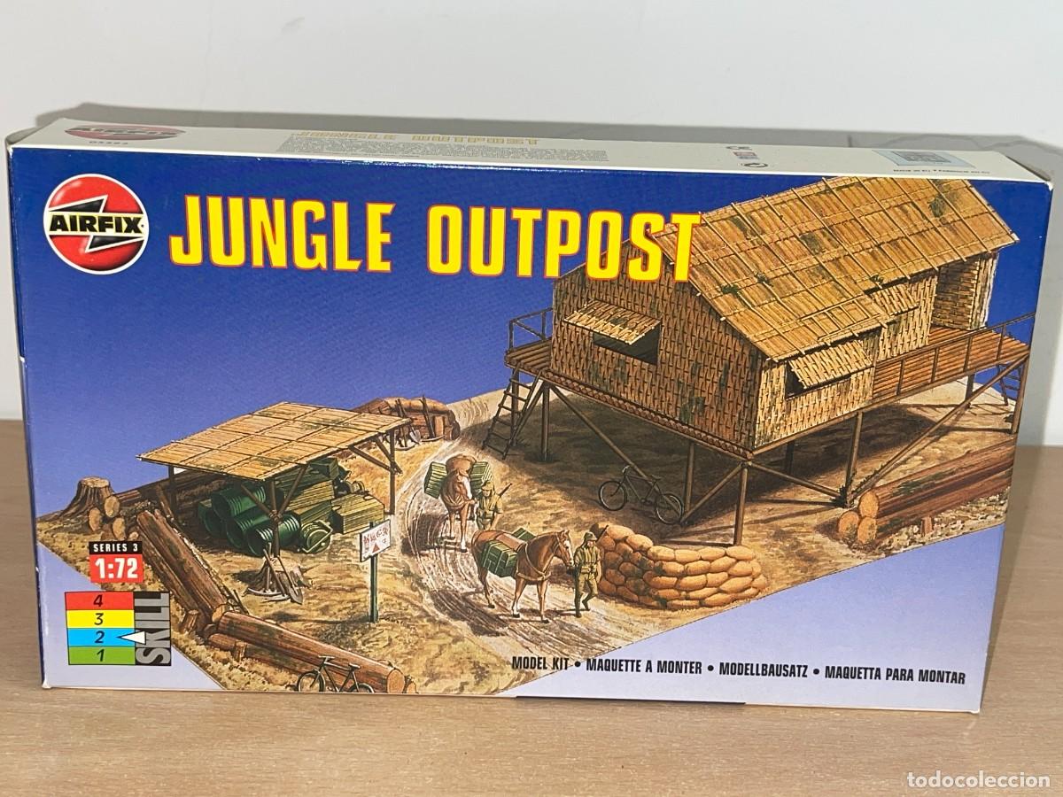 Maquetas: Airfix Jungle Outpost model kit Ref. 03382 caja con maqueta 1/72 Puesto Avanzadilla Jungla WWII