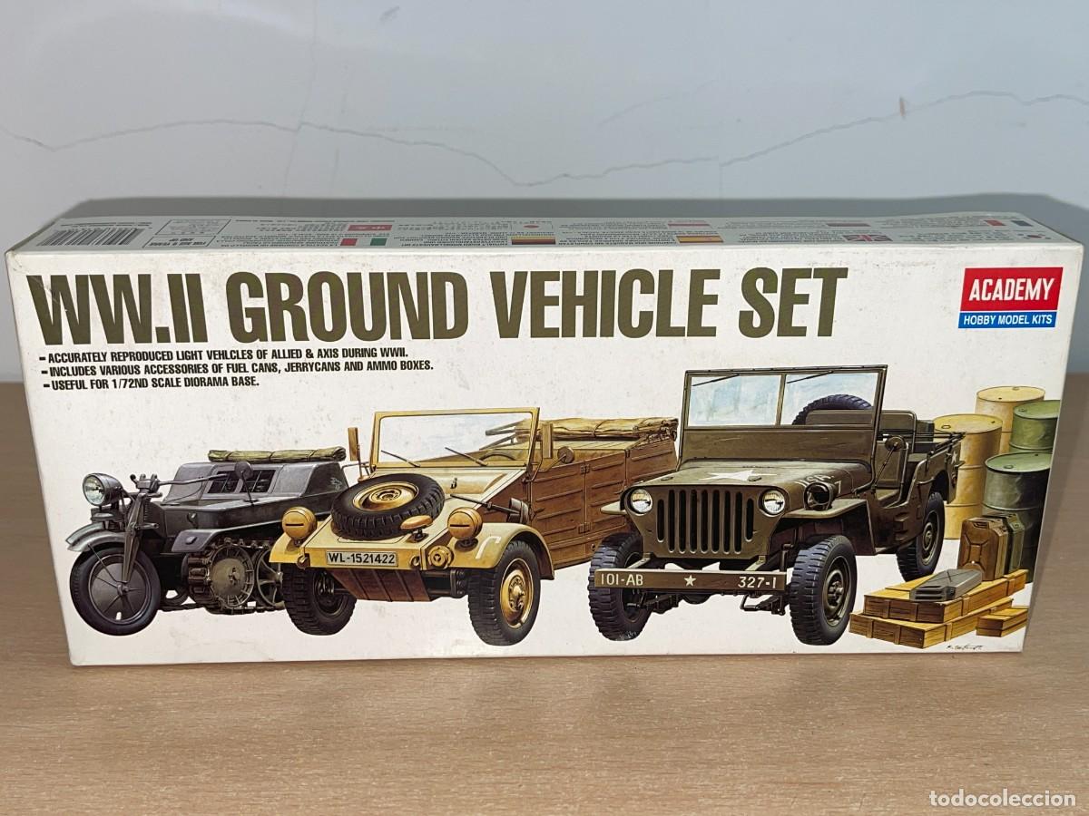 Maquetas: Academy Hobby Model Kit WWII Ground Vehicle Set Ref. 1310 caja con 3 maquetas Veh&iacute;culos Ligeros 1/72