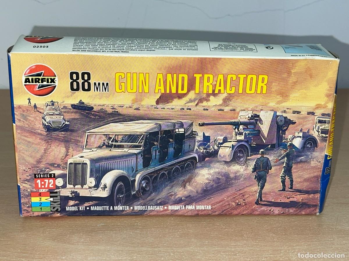 Maquetas: Airfix model kit 88 mm Gun and Tractor Ref. 02303 caja con maqueta 1/72 WWII 1:72 German Ca&ntilde;&oacute;n 2&ordf;GM