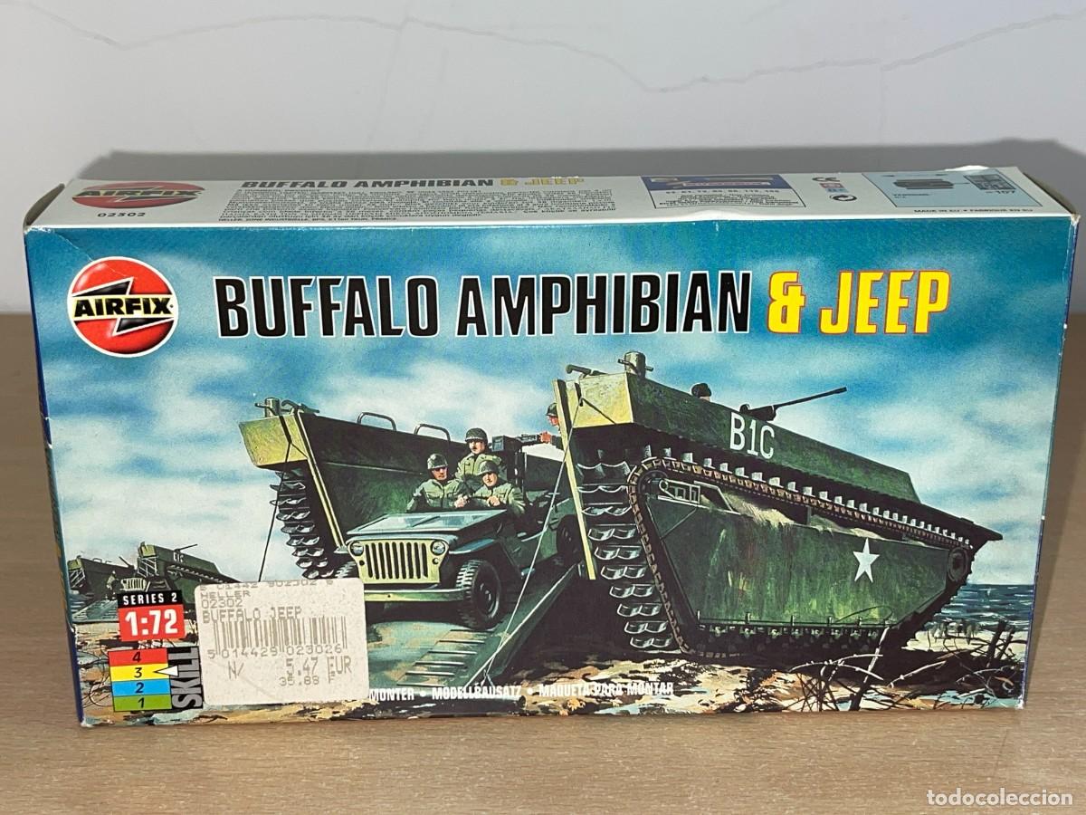 Maquetas: Airfix model kit Buffalo Amphibian & Jeep US Ref. 02302 caja con maqueta 1/72 WWII 1:72 2&ordf;GM