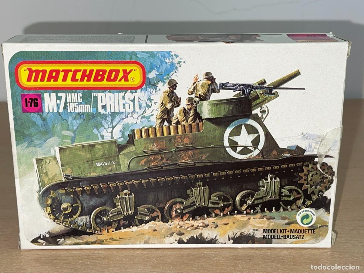 Maquetas: Matchbox model kit M-7 HMC 105mm Priest US Ref. 40089 caja maqueta 1/76 US Artiller&iacute;a WWII 1:76