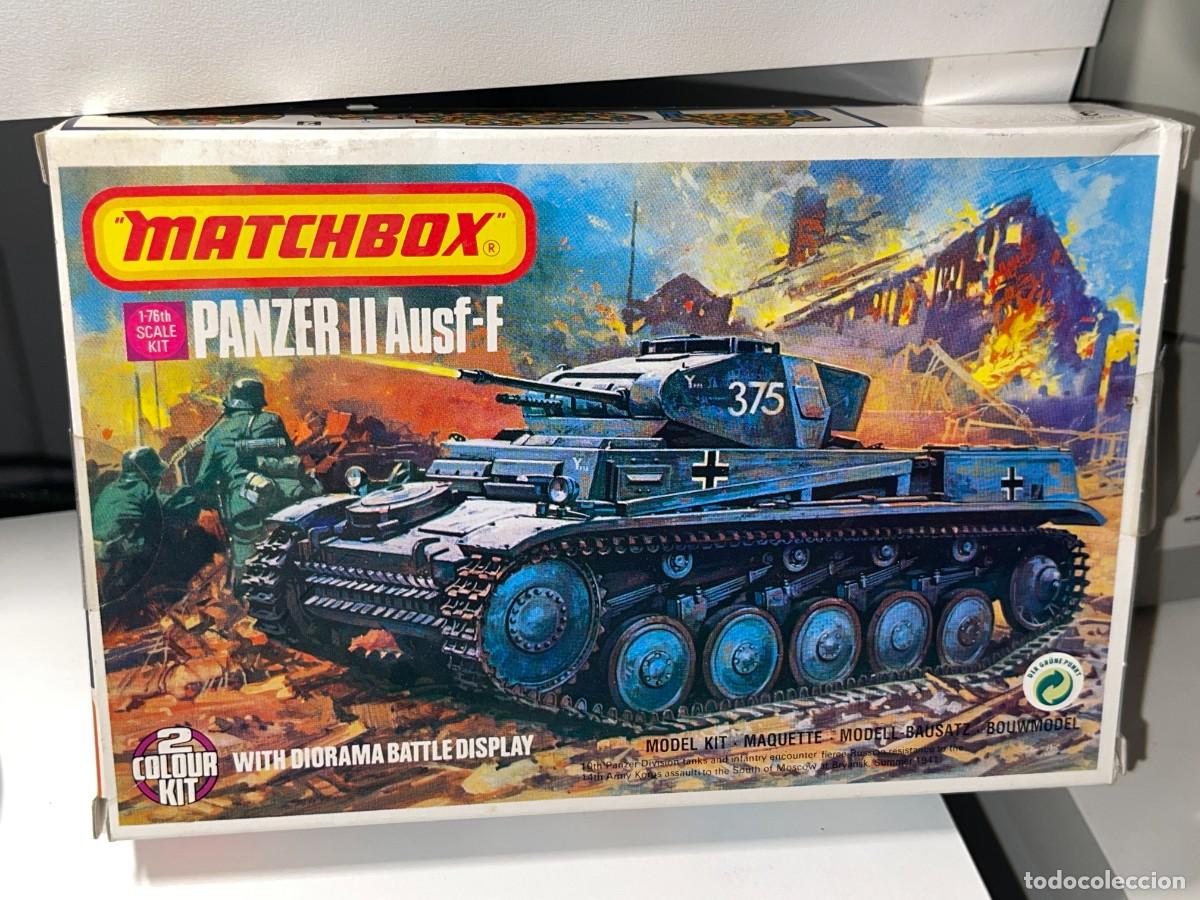 Maquetas: Matchbox model kit Panzer II Ausf-F Ref 40081 caja con maqueta 1/76 Panzer Division Tanque WWII 1:76