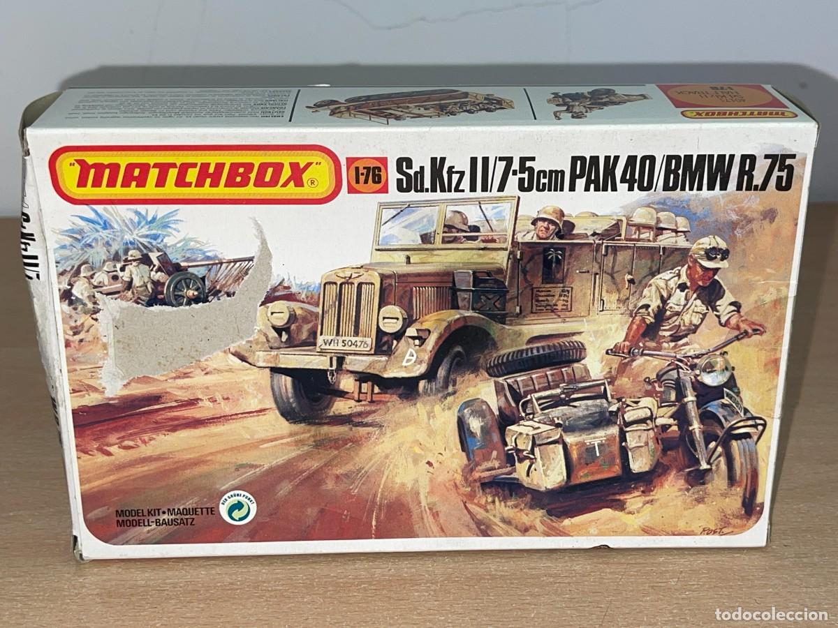 Maquetas: Matchbox model kit Sd.Kfz II/7-5cm PAK40/BMW R.75 Ref 40171 caja maqueta 1/76 Afrika Korps 1:76 WWII