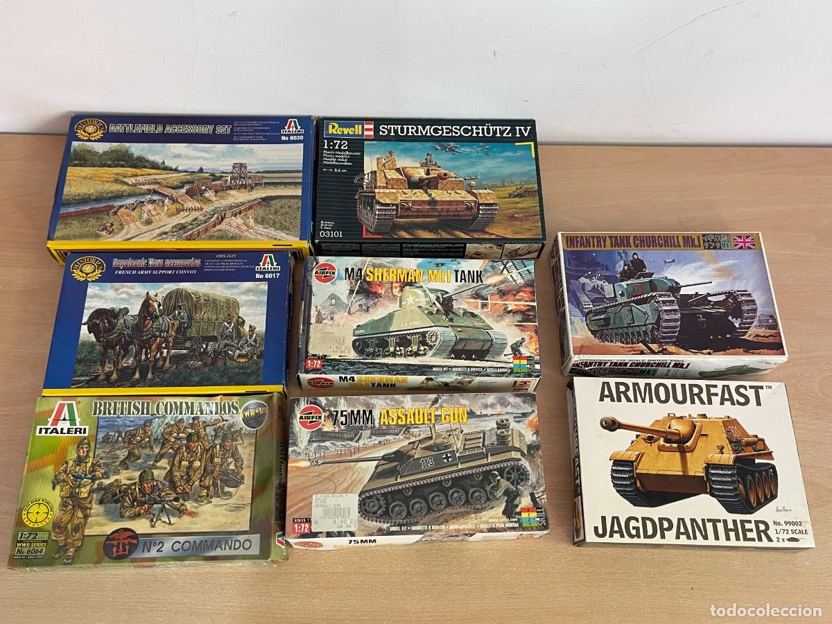 Maquetas: Lote 8 CAJAS VACIAS Maquetas varias marcas Airfix Revell Italeri Tanques Soldados escala 1:72 WWII