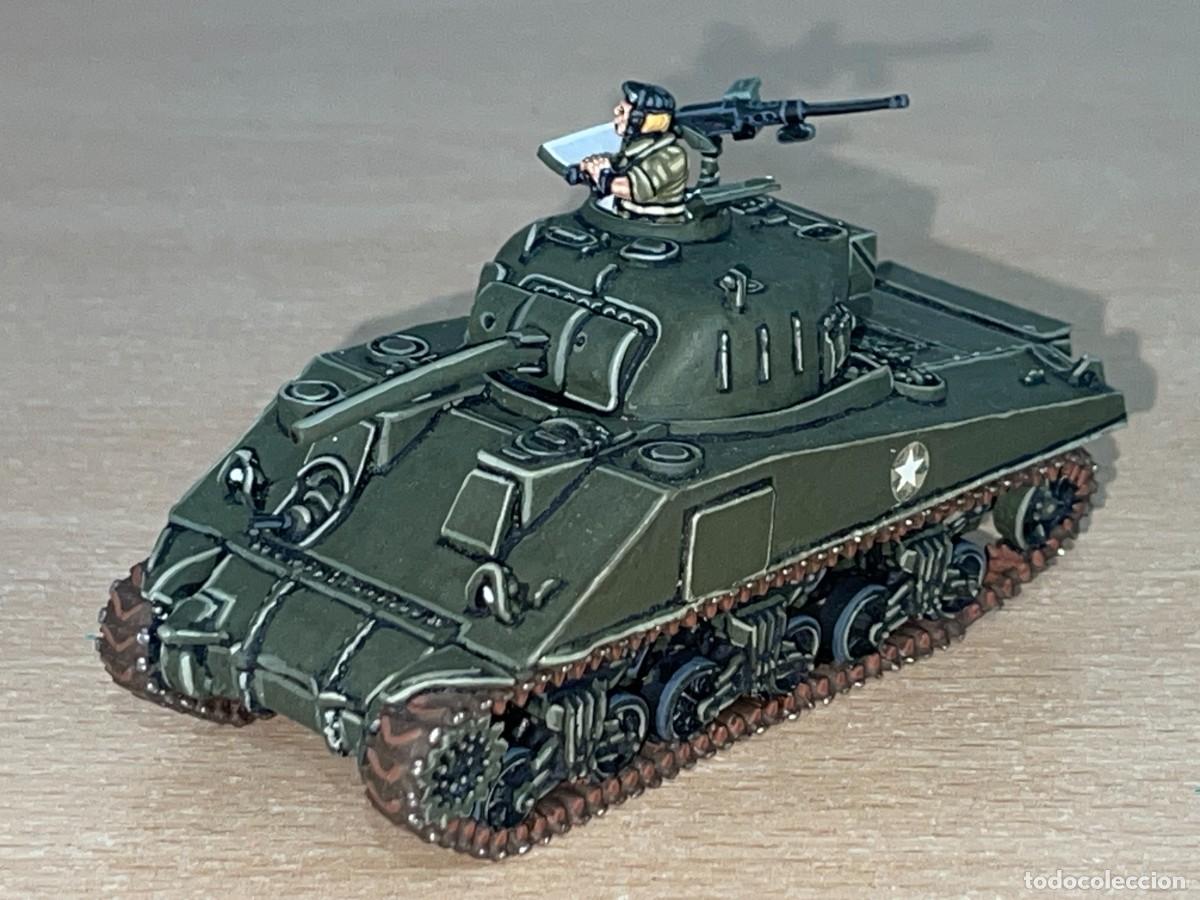Maquetas: 53- Tanque mediano Sherman M4A3 US Army WWII artesanal de metal fundido 2&ordf;GM muy RARO!!