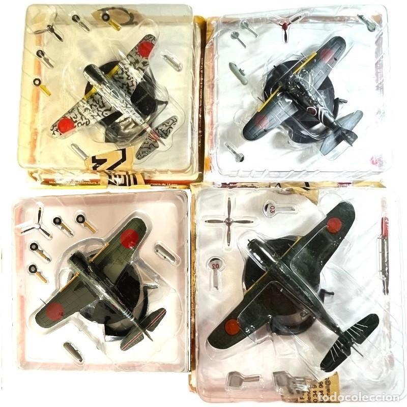 Maquetas: Aviones de combate Altaya 1:72 Conjunto 4 cazas japoneses SETAY01 HAYABUSA (2 tipos), Zero, RYUSEKAI