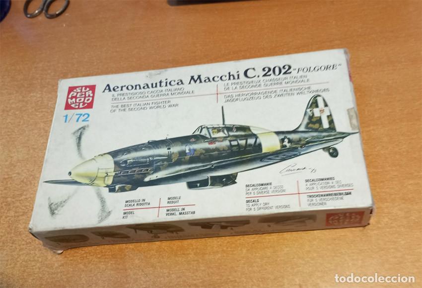 Maquetas: Maqueta del Macchi M.C. 202 Folgore de Supermodel a escala 1/72 (Vintage, falta 1 pieza)