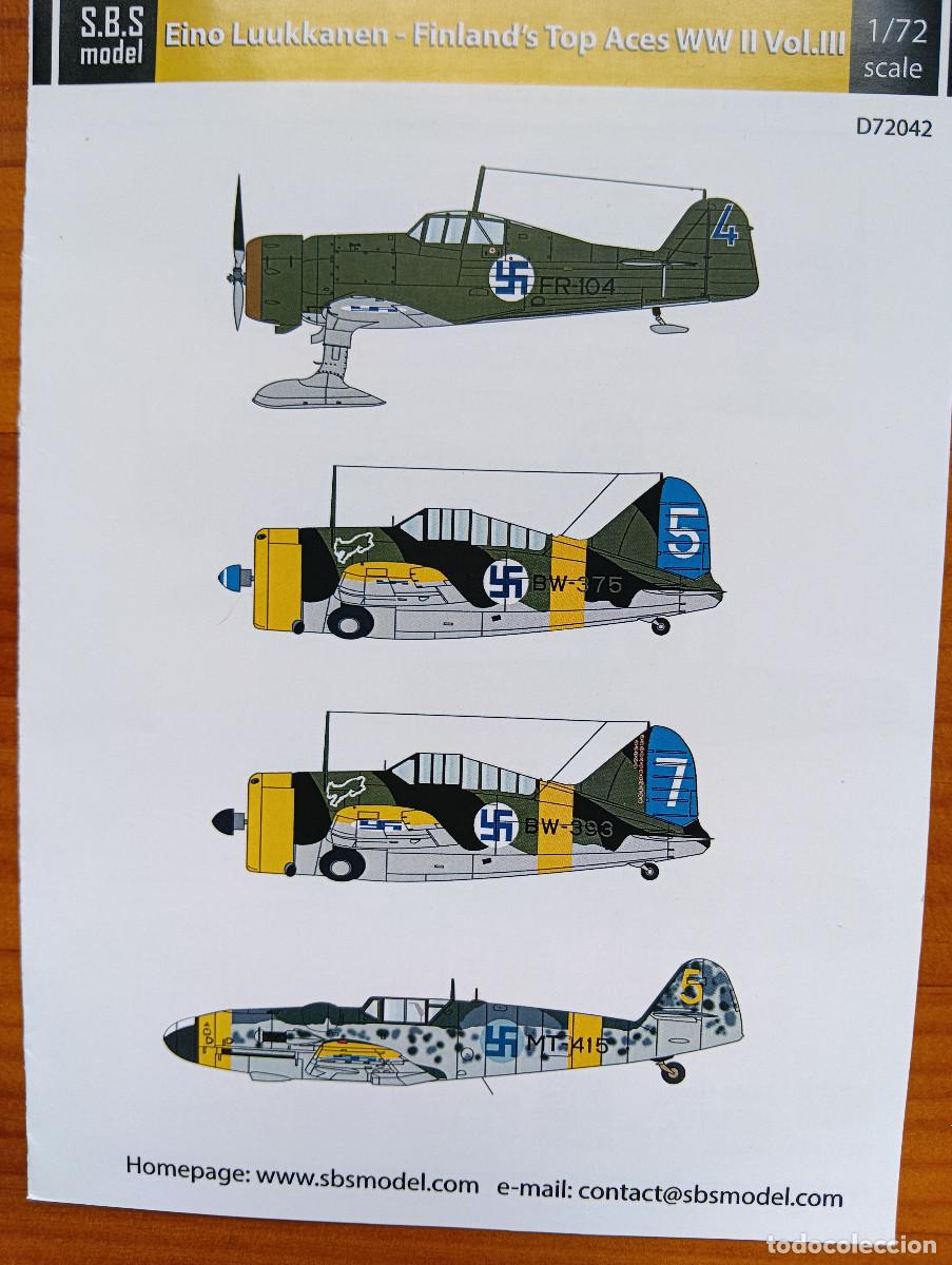 Maquetas: Calcas aviaci&oacute;n 1/72 para Messerschmitt BF-109 G-6 (Finlandia)