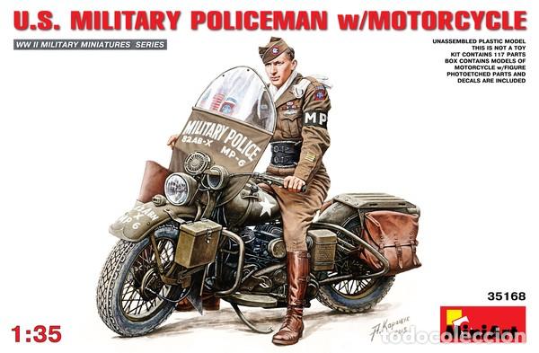Maquetas: MINIART - U.S. Military Policemen w/Motorcycle 1/35 35168