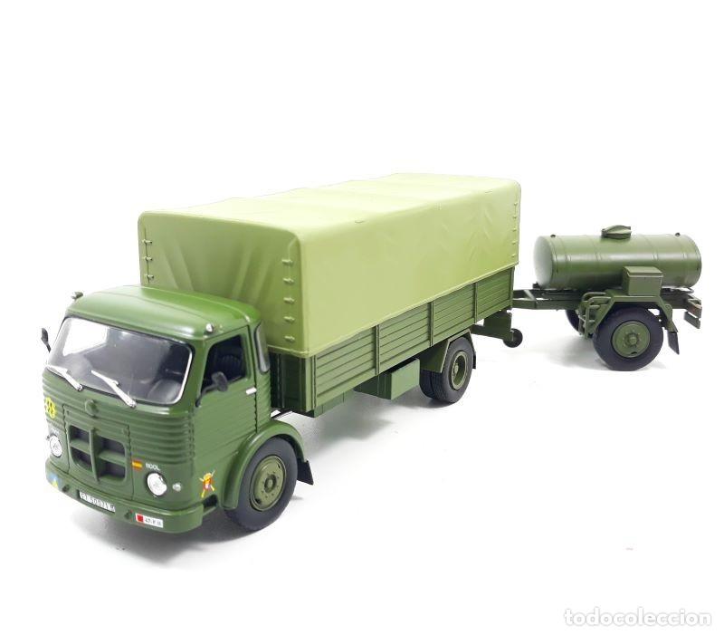 Maquetas: CAMIONES PEGASO 1/43 SALVAT PEGASO COMET 1100 L E.T. ESPA&Ntilde;A-REMOLQUE CISTERNA INFANTERIA PALMA 47