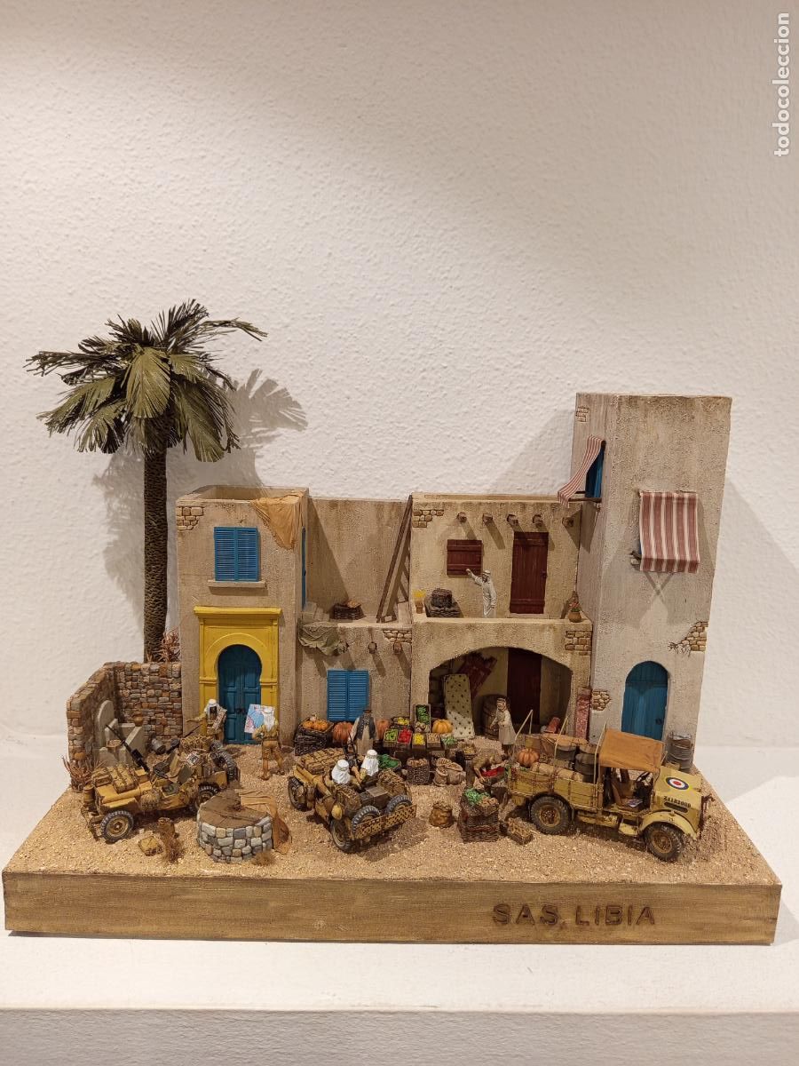 Maquetas: WWII 1/35 DIORAMA SAS LIBIA NORTE AFRICA MONTADO Y PINTADO